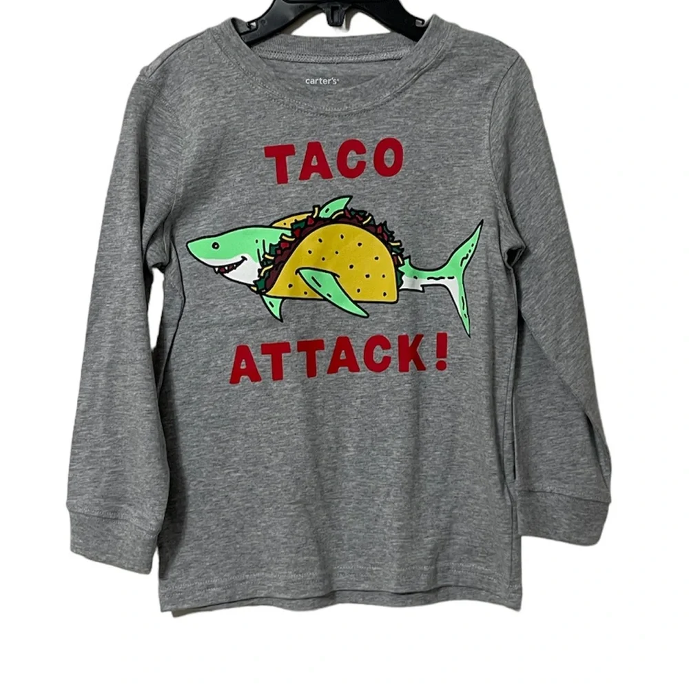 Carter’s Boys Sise 4t Taco Shark Long Sleeve Shirt